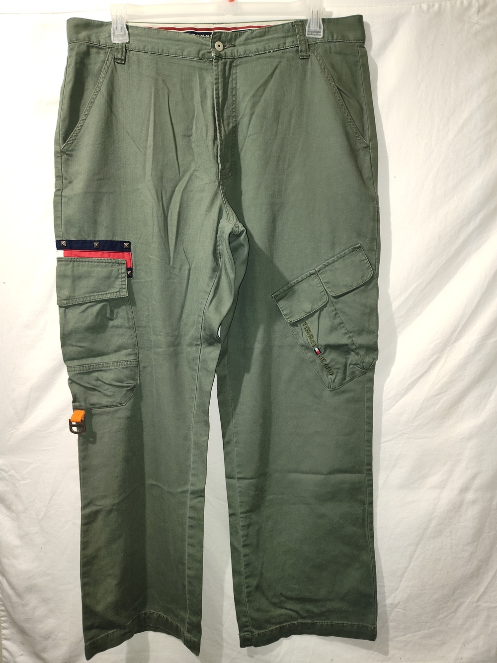 Tommy Hilfiger Olive Green Cargo Pants with Signature Trim